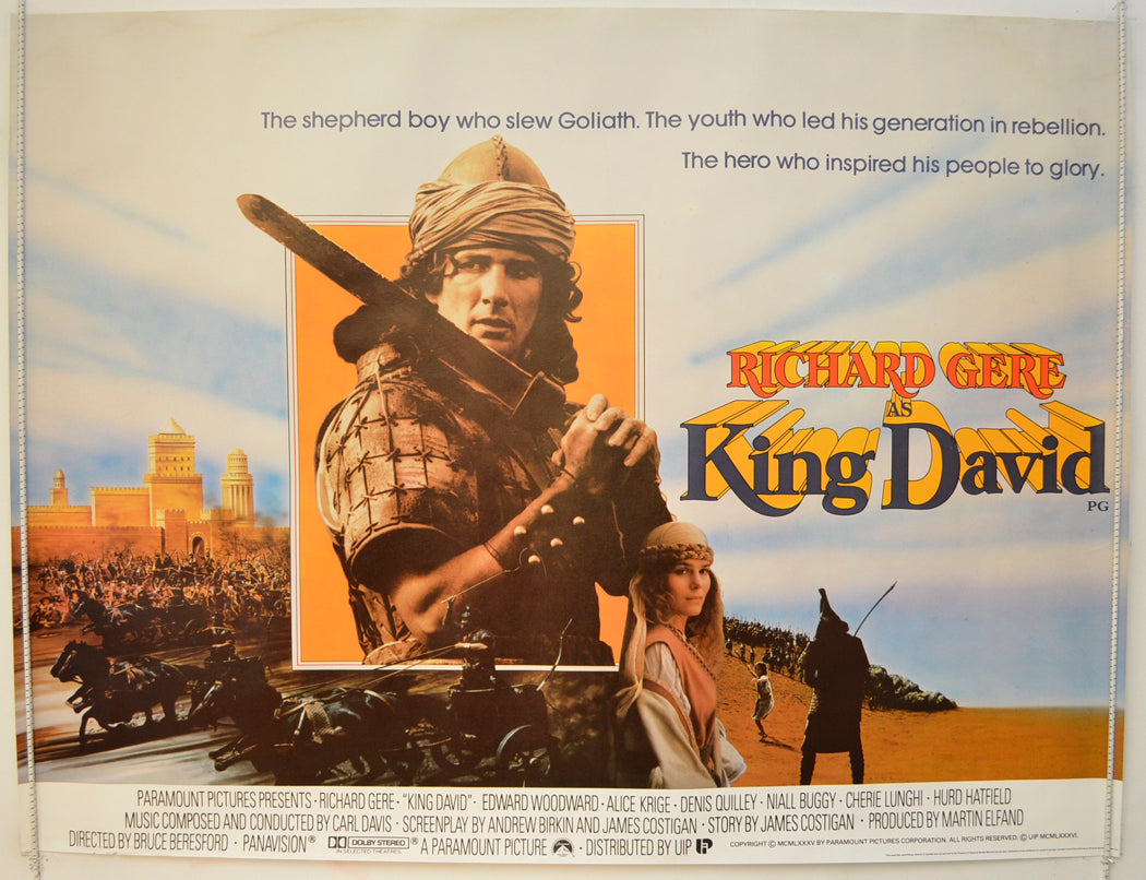 King David Original Quad Poster - Film Poster - Movie Poster  