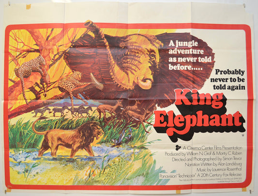 King Elephant (a.k.a. The African Elephant) Original Quad Poster - Film Poster - Movie Poster