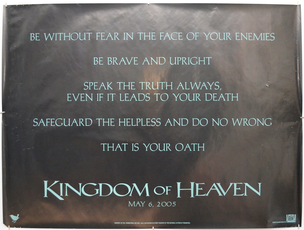 Kingdom Of Heaven - Original Quad Poster - Film Poster - Movie Poster