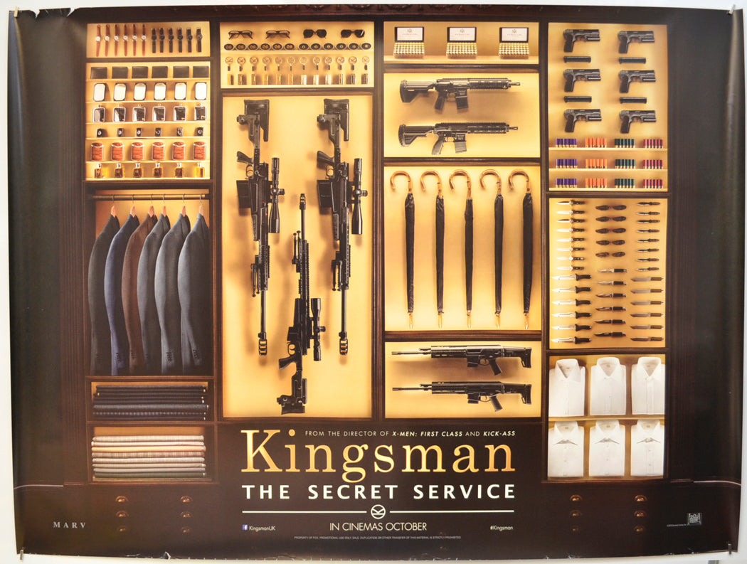 Kingsman : The Secret Service  Original Quad Poster - Film Poster - Movie Poster