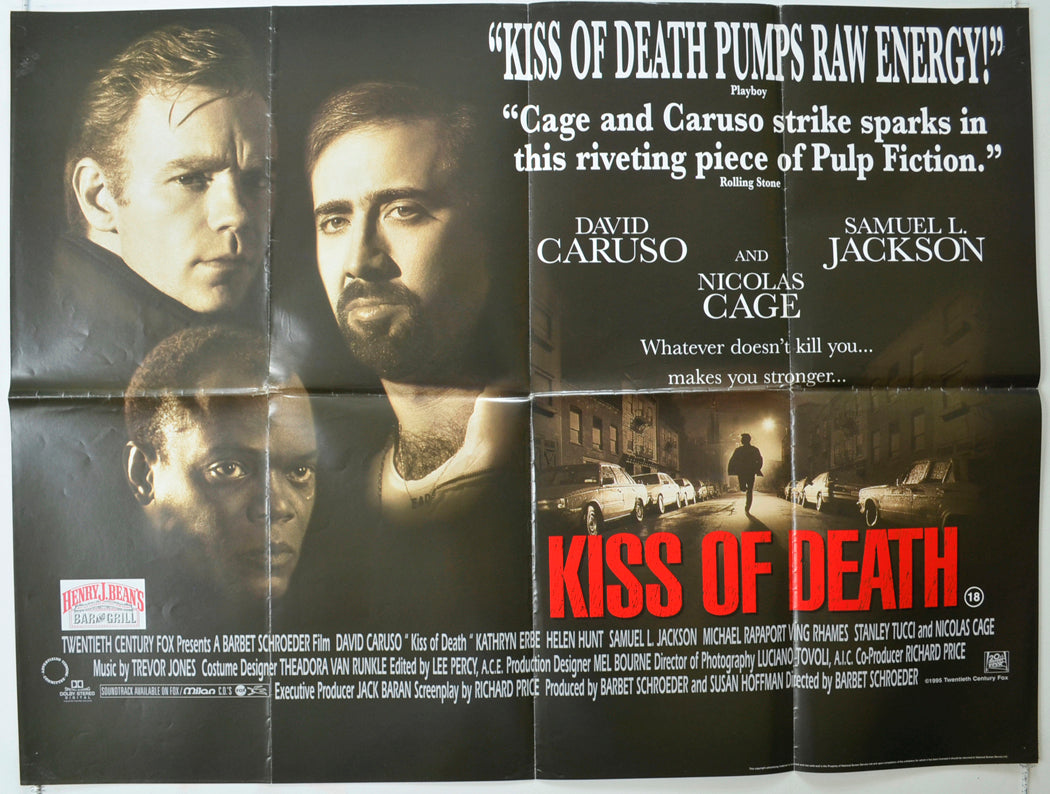 Kiss Of Death   Original Quad Poster - Film Poster - Movie Poster 