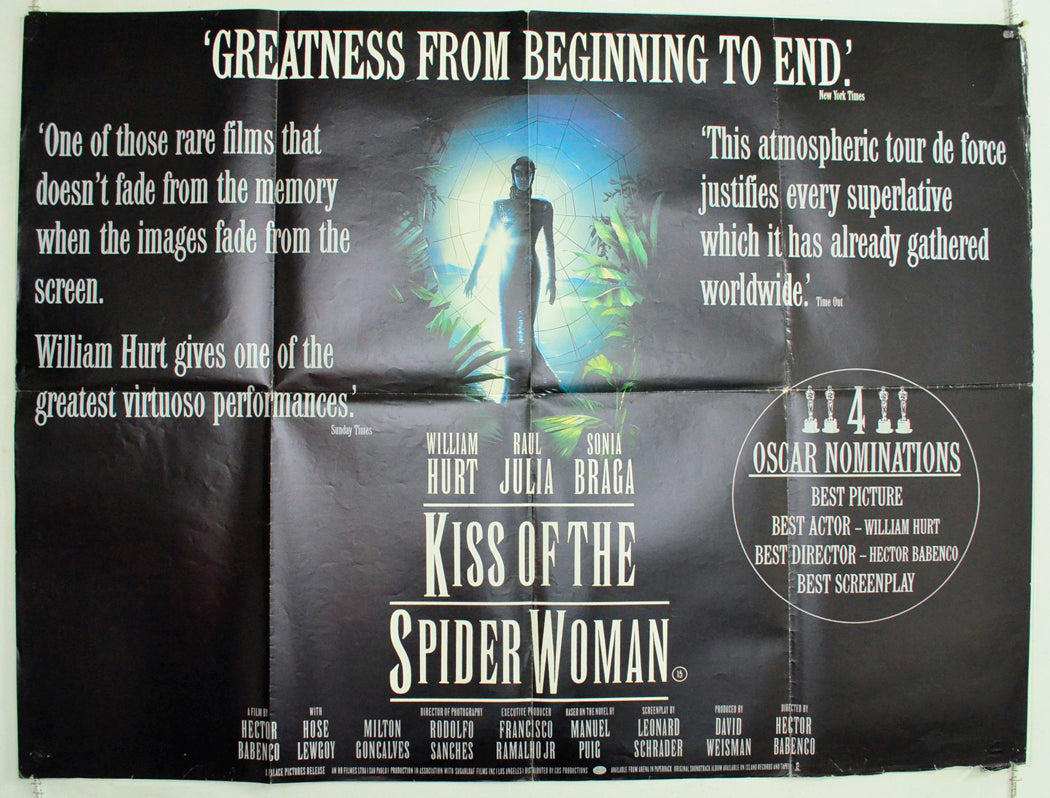 Kiss Of The Spider Woman  (a.k.a. Le baiser de la femme-araignée)   Original British Quad Poster - Film Poster - Movie Poster 