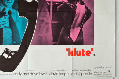 KLUTE (Bottom Right) Cinema Quad Movie Poster 