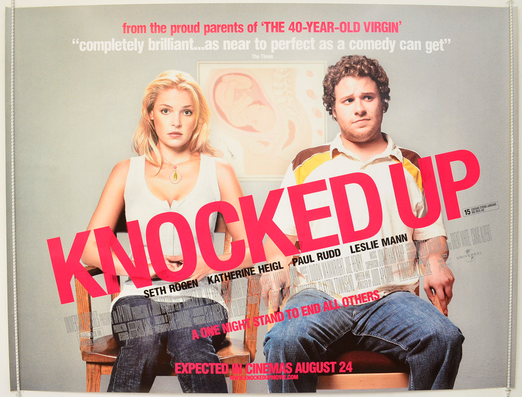 Knocked Up Original Quad Poster - Film Poster - Movie Poster  