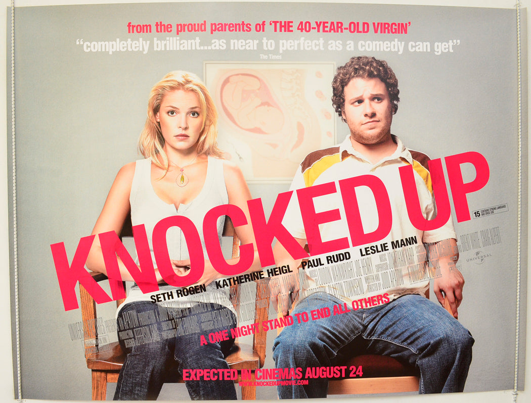 Knocked Up Original Quad Poster - Film Poster - Movie Poster  