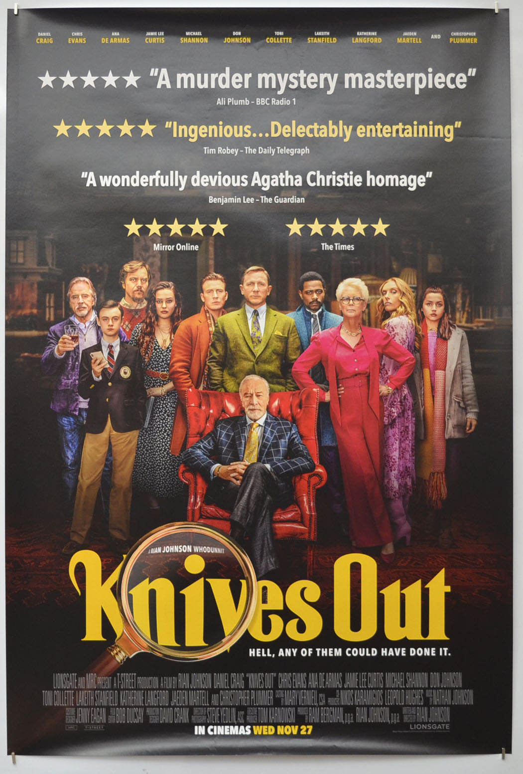 Knives Out Original One Sheet Poster - Film Poster - Movie Poster