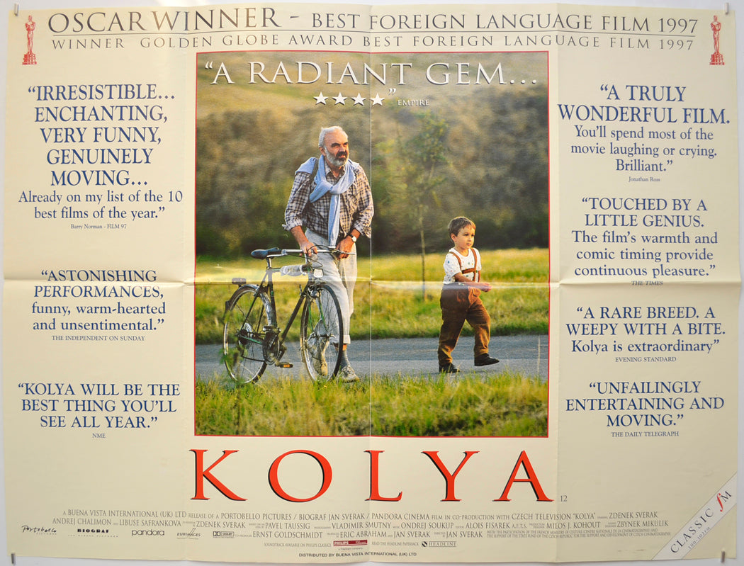 Kolya Original Quad Poster - Film Poster - Movie Poster