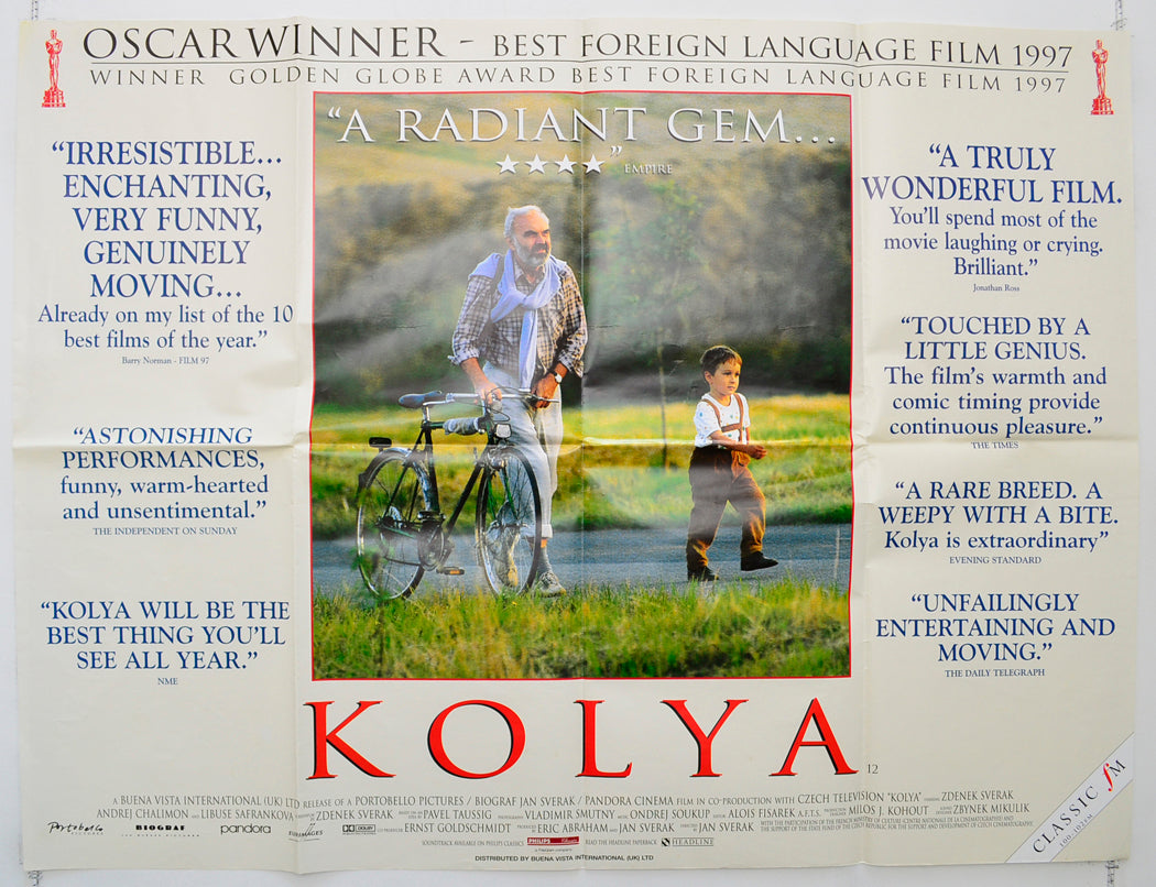 Kolya Original Quad Poster - Film Poster - Movie Poster  