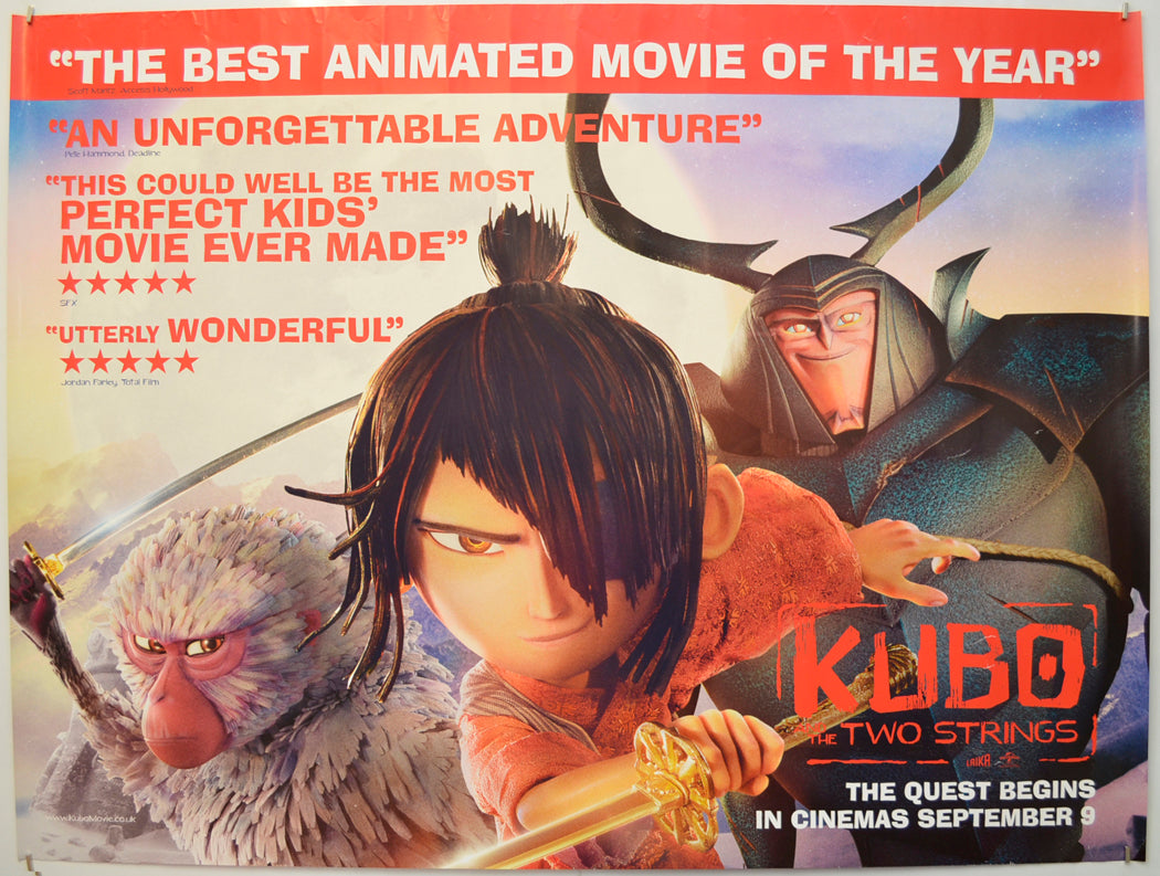 Kubo And The Two Strings (Teaser / Advance Version)  Original Quad Poster - Film Poster - Movie Poster