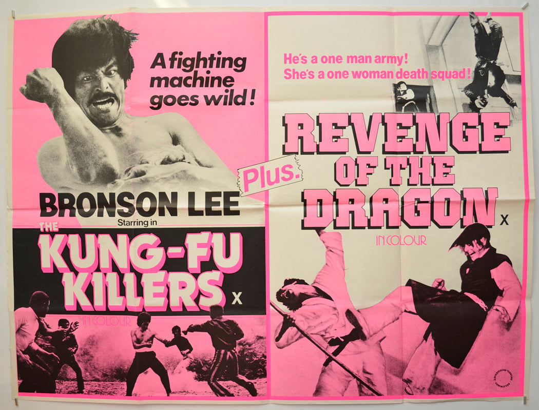 Kung-Fu Killers / Revenge Of The Dragon (a.k.a. Bronson Lee, Champion / Sister Street Fighter) Original Quad Poster - Film Poster - Movie Poster