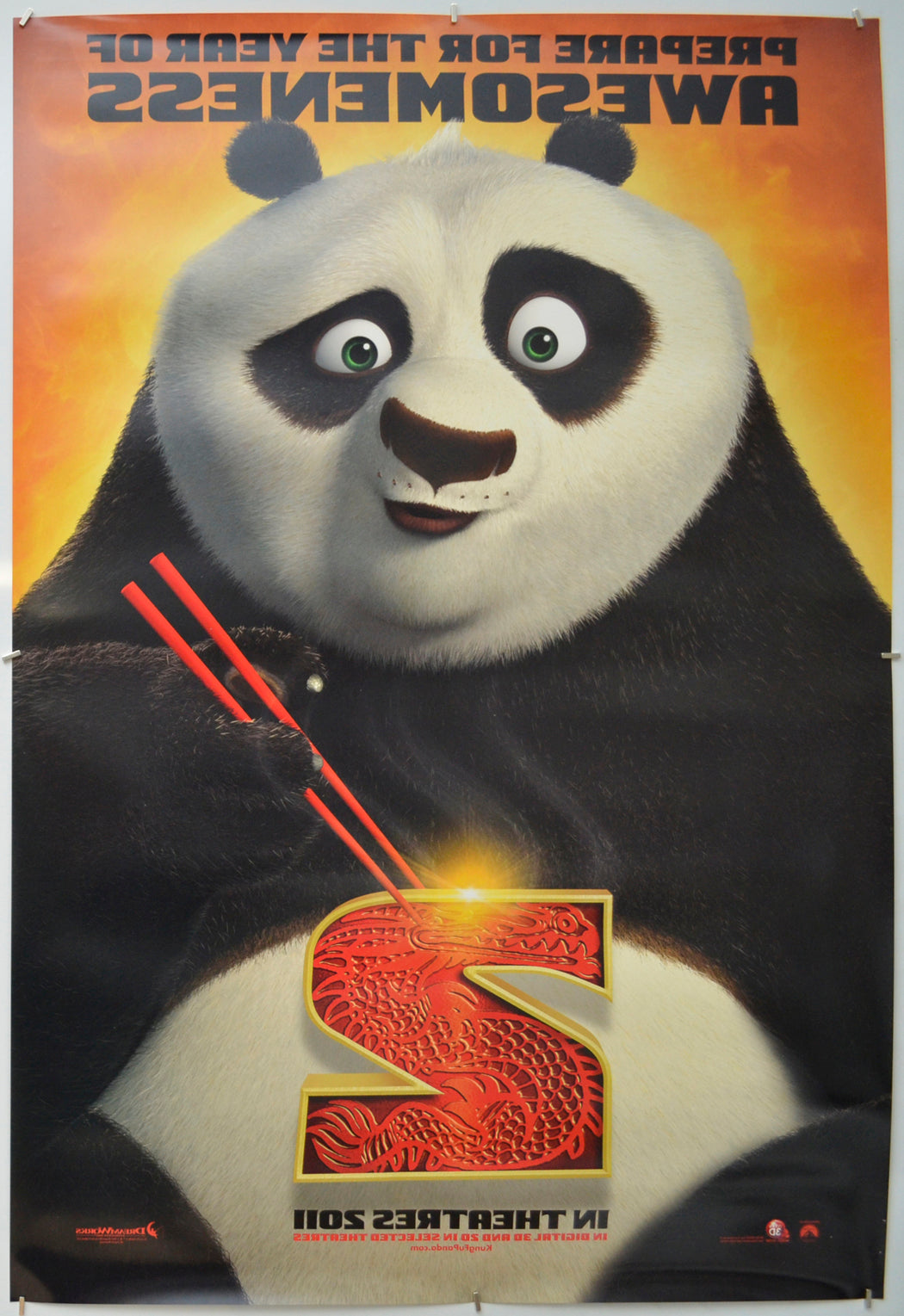 Kung Fu Panda 2 (Back) Cinema One Sheet Movie Poster 