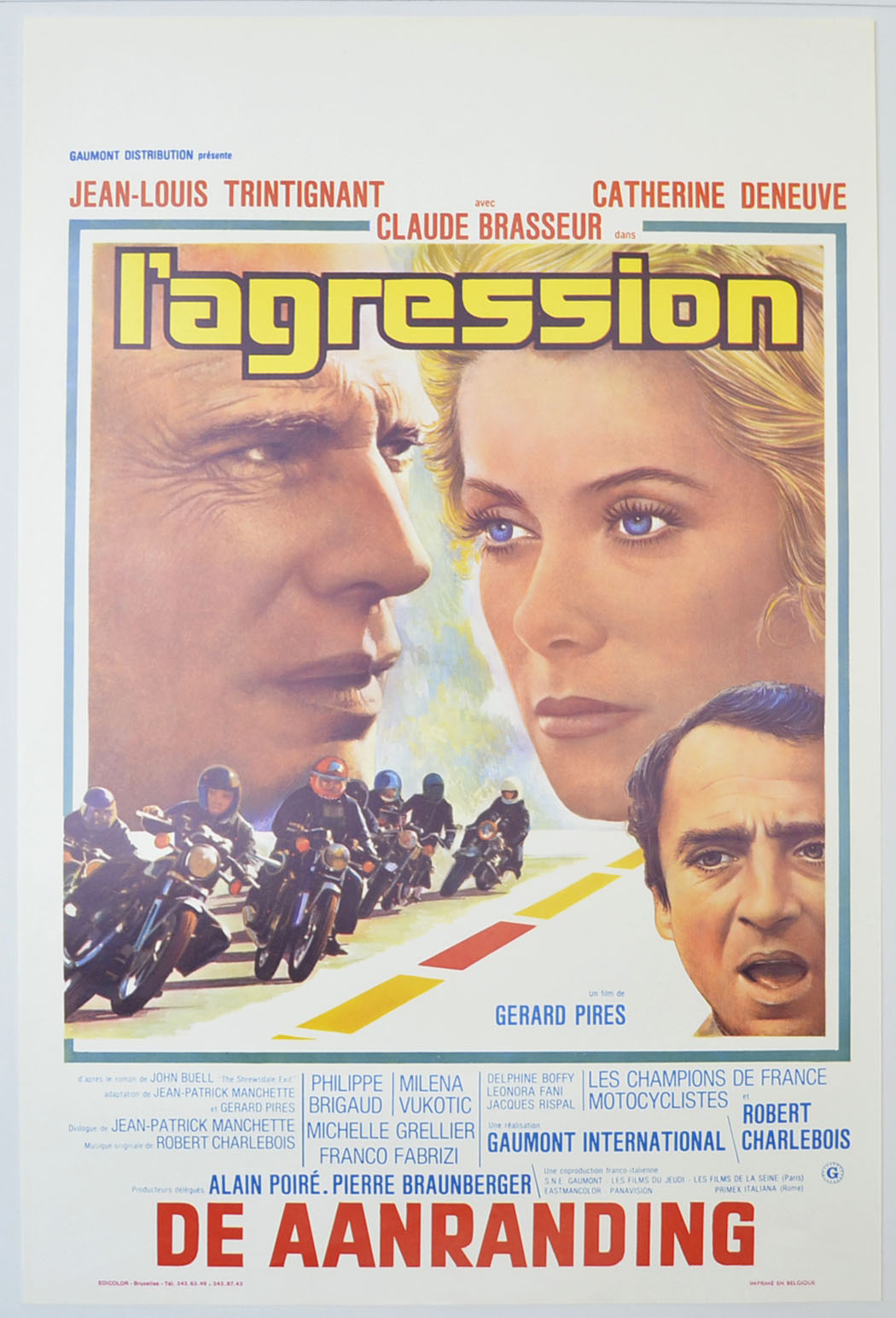 L'agression (a.k.a. Agression) Original Belgian Poster - Film Poster - Movie Poster