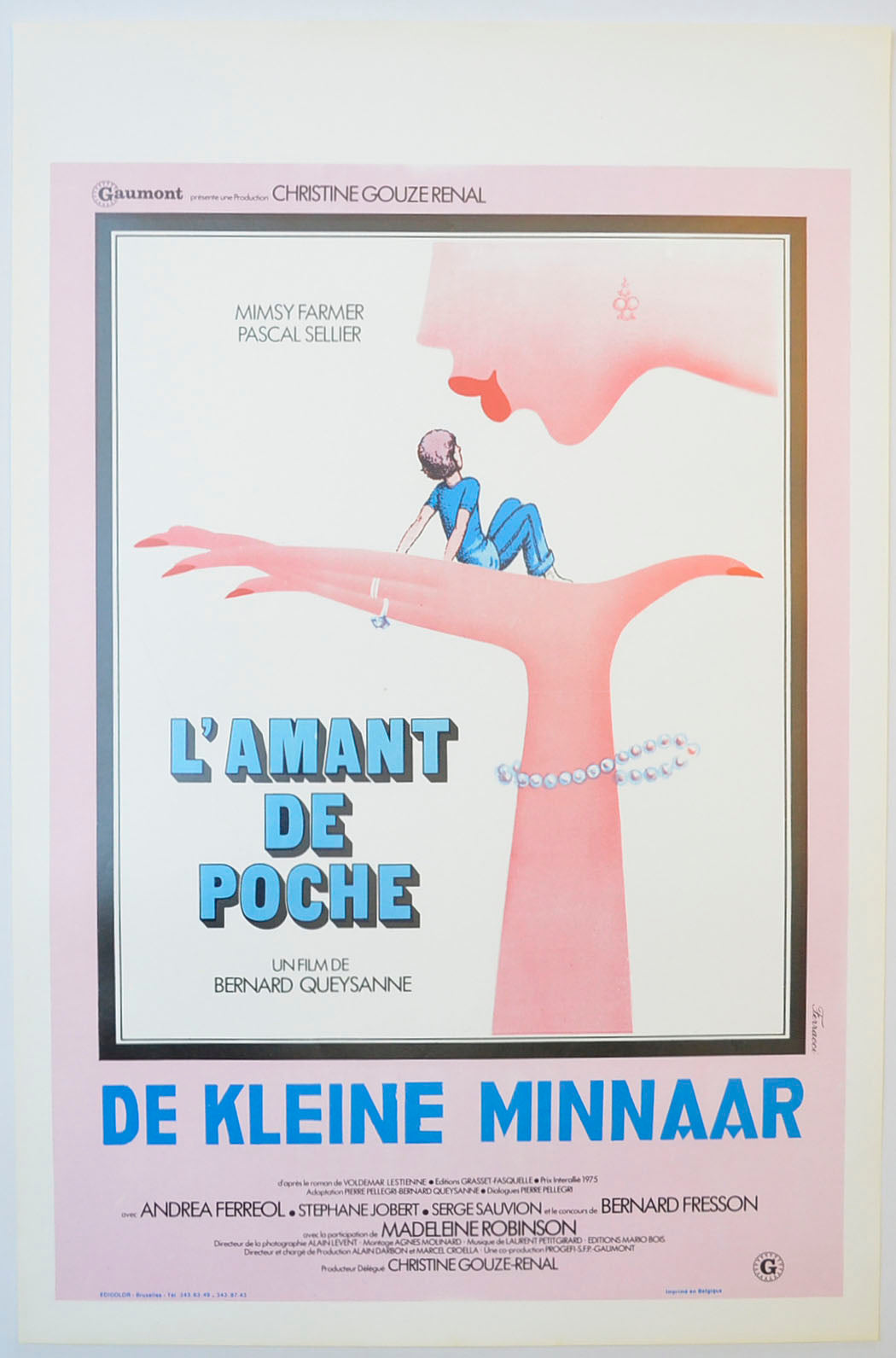 L'amant De Poche (a.k.a. The Pocket Lover) Original Belgian Poster - Film Poster - Movie Poster