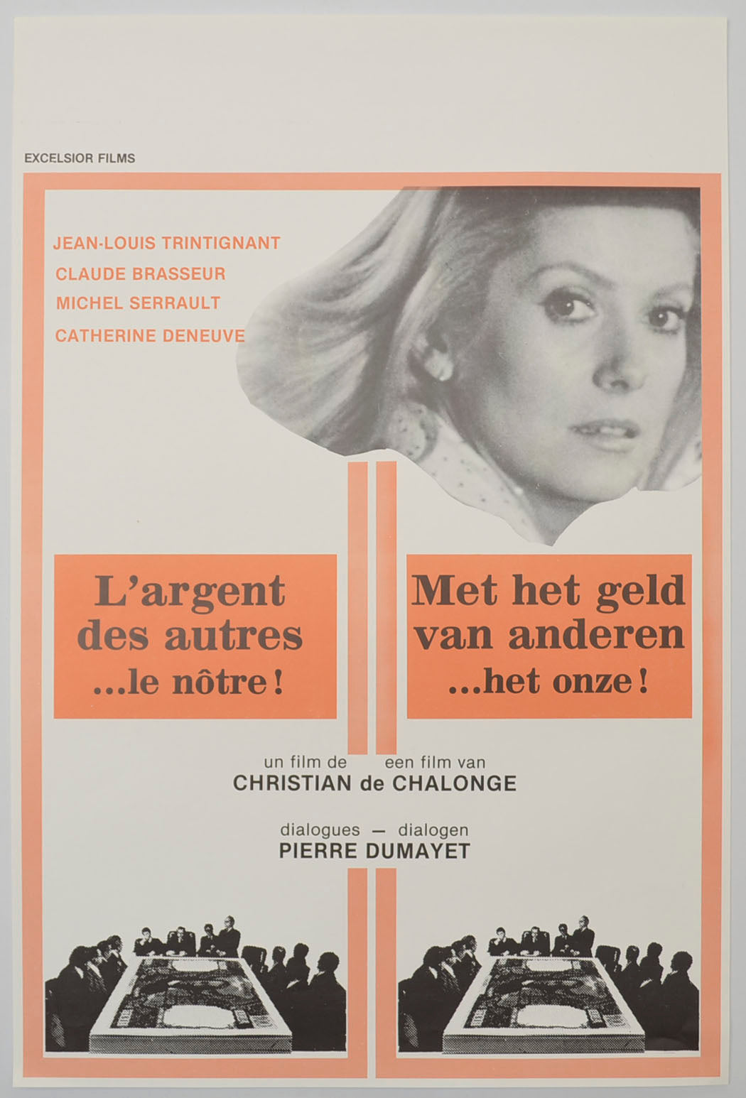 L'argent des autres (a.k.a. Other People's Money)Original Belgian Poster - Film Poster - Movie Poster