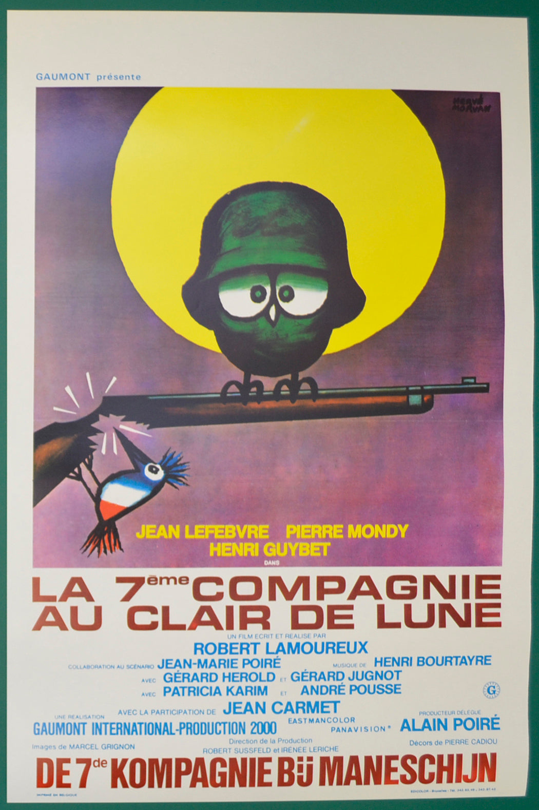 La 7eme Compagnie Au Clair De Lune    (a.k.a. The Seventh Company Outdoors)   Original Belgian Poster - Film Poster - Movie Poster  