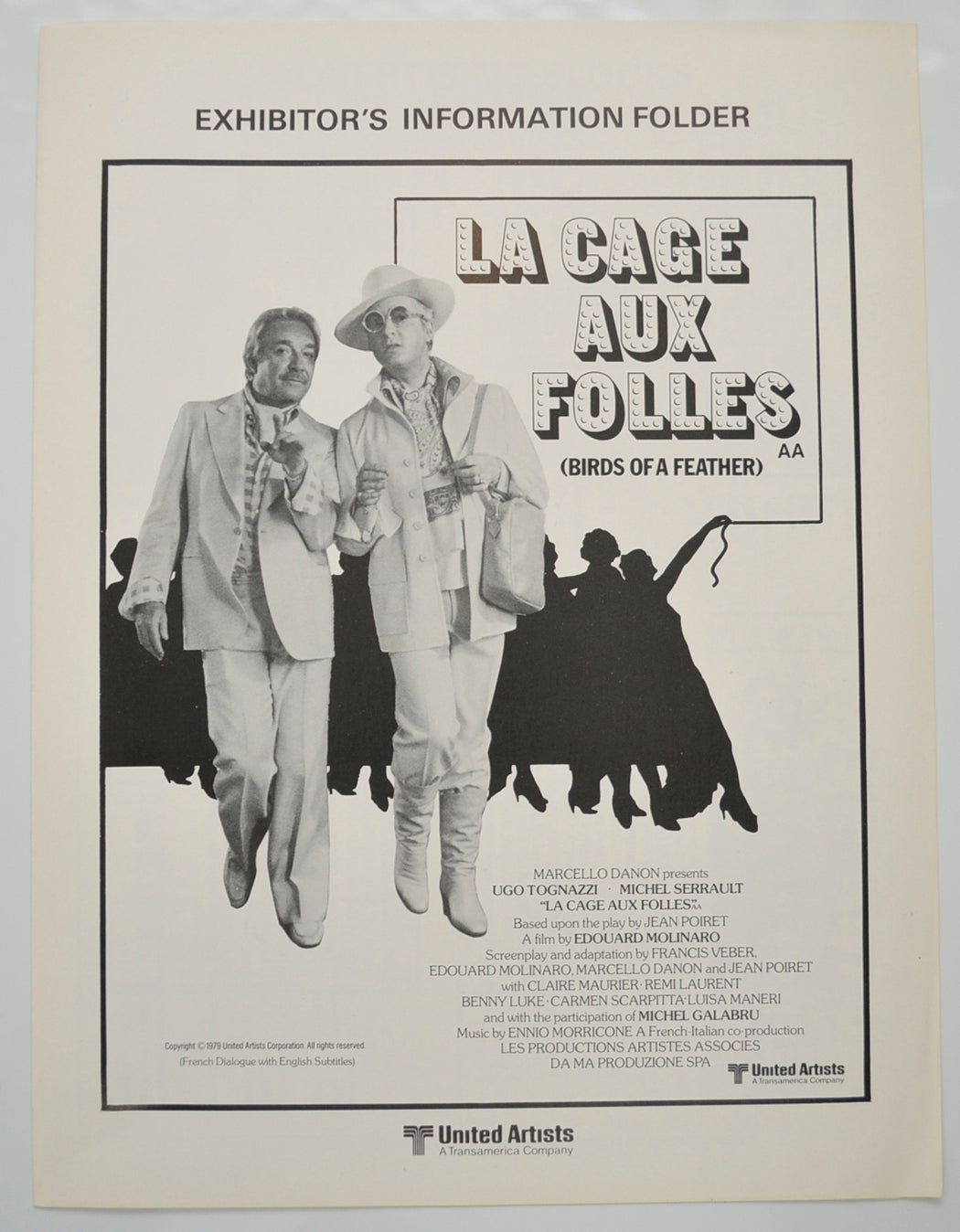 La Cage Aux Folles Original 4 Page Cinema Exhibitors Campaign Pressbook (UK)