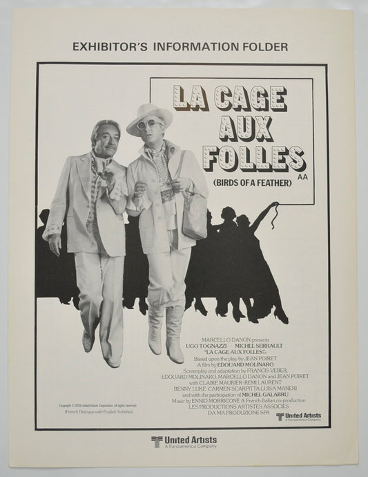 La Cage Aux Folles Original 4 Page Cinema Exhibitors Campaign Pressbook (UK)