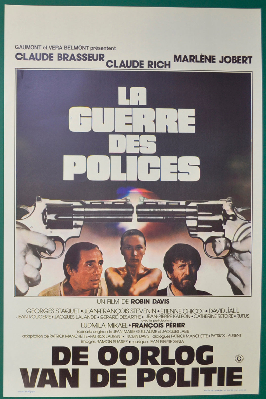 La Guerre Des Polices   (a.k.a. The Police War)   Original Belgian Poster - Film Poster - Movie Poster  