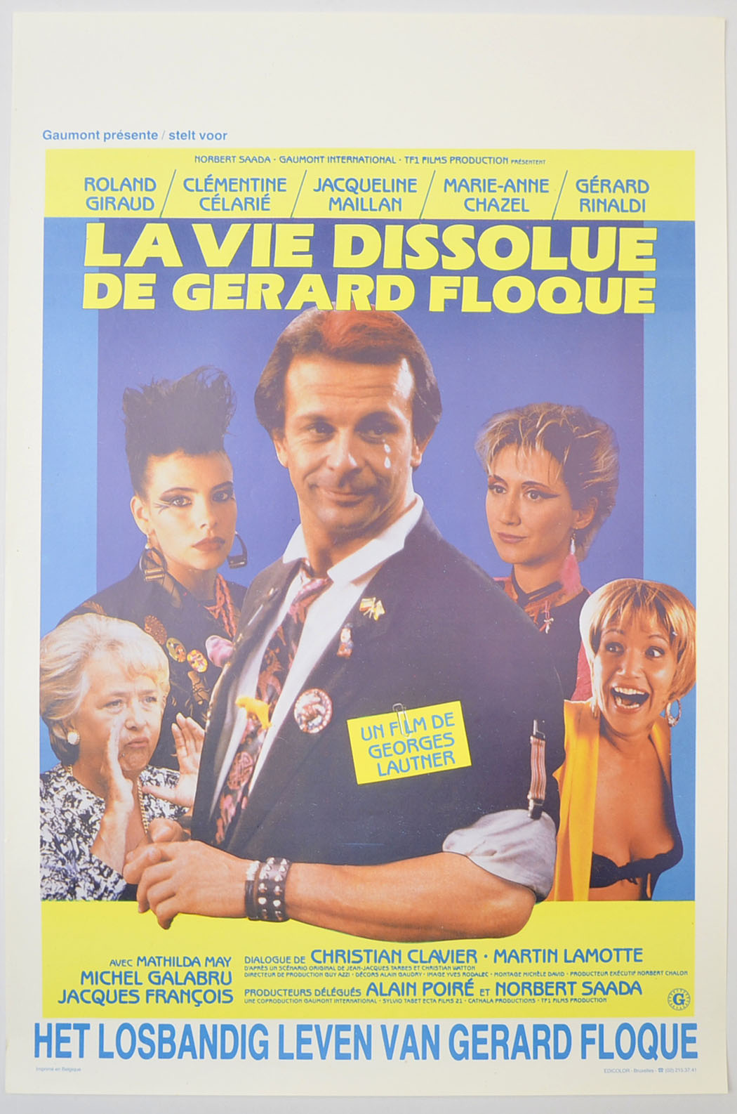 La vie dissolue de Gérard Floque Original Belgian Poster - Film Poster - Movie Poster