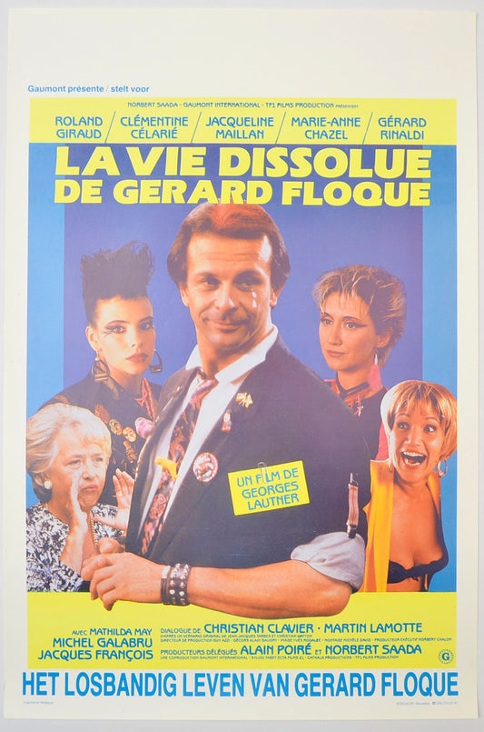 La vie dissolue de Gérard Floque Original Belgian Poster - Film Poster - Movie Poster