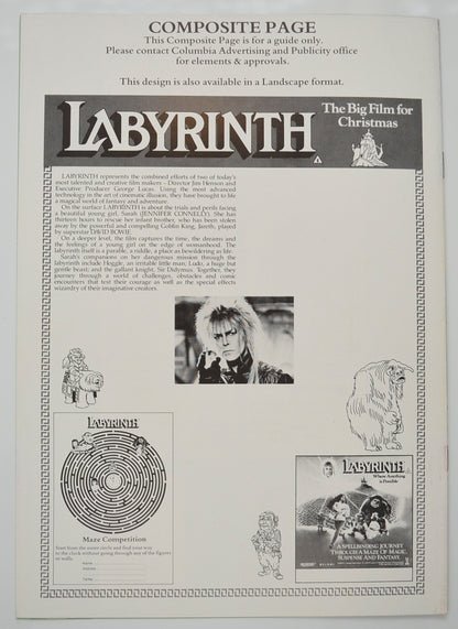 LABYRINTH Cinema Exhibitors Campaign Pressbook - BACK 