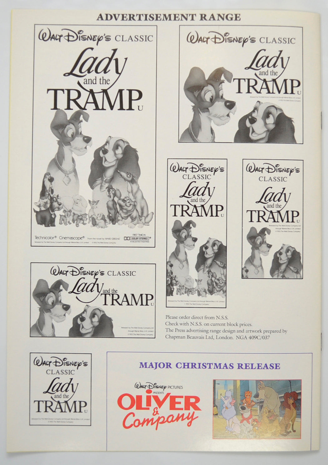 LADY AND THE TRAMP Cinema Exhibitors Campaign Pressbook - BACK 