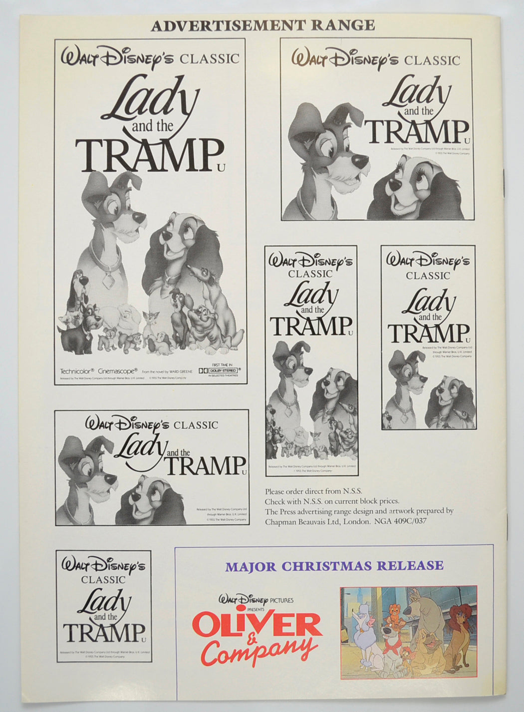 LADY AND THE TRAMP Cinema Exhibitors Campaign Pressbook - BACK 