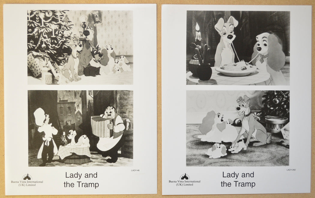 Lady And The Tramp (1986 re-release) 2 Original Black and White Press Stills (Photographs) 