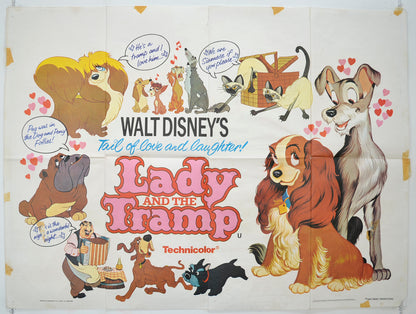 Lady And The Tramp  (1980 re-release poster)  Original Quad Poster - Film Poster - Movie Poster 