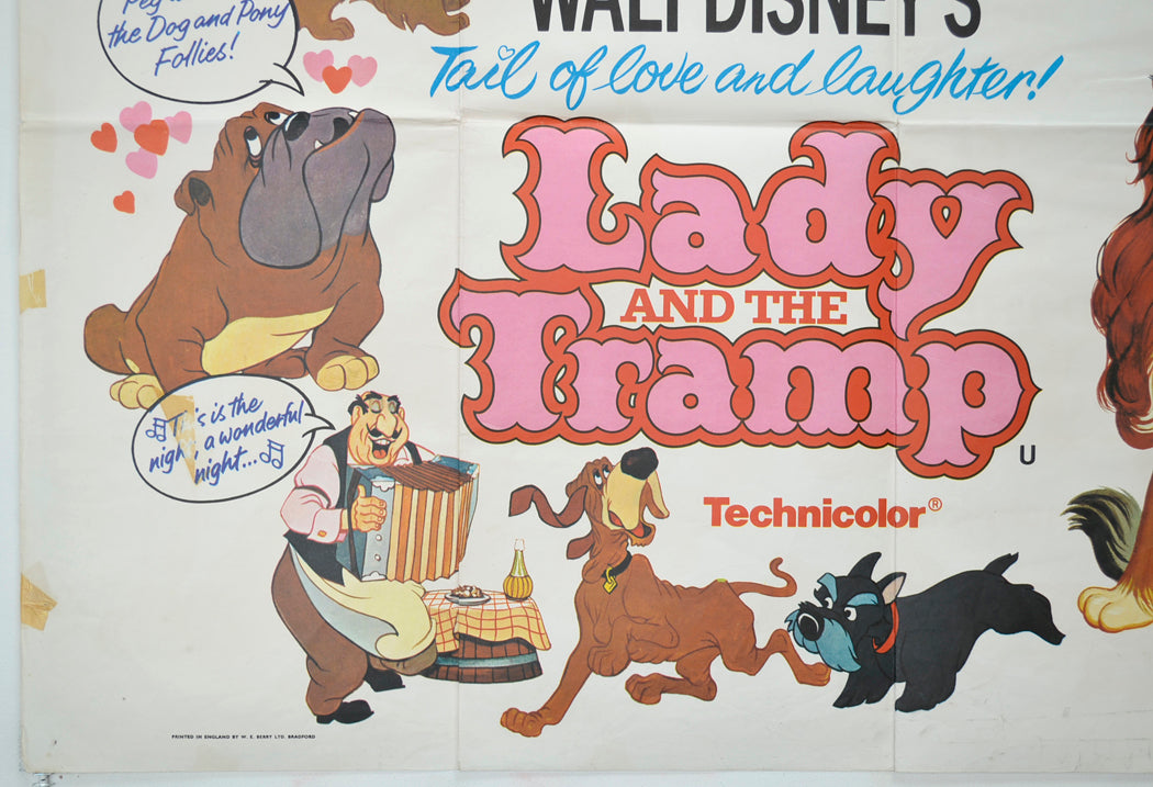 LADY AND THE TRAMP (Bottom Left) Cinema Quad Movie Poster 