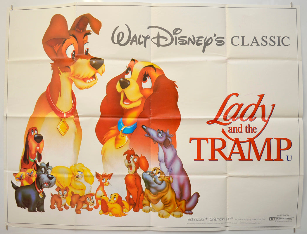 Lady And The Tramp (1986 re-release poster)  Original Quad Poster - Film Poster - Movie Poster