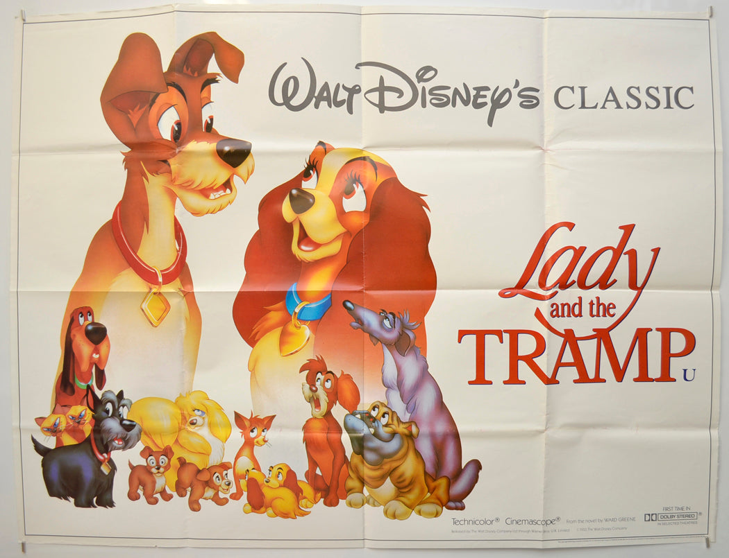 Lady And The Tramp (1986 re-release poster)  Original Quad Poster - Film Poster - Movie Poster