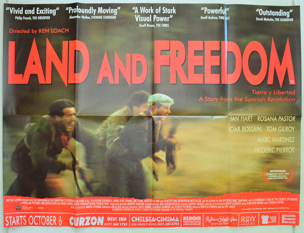 Land And Freedom Original British Quad Poster - Film Poster - Movie Poster 