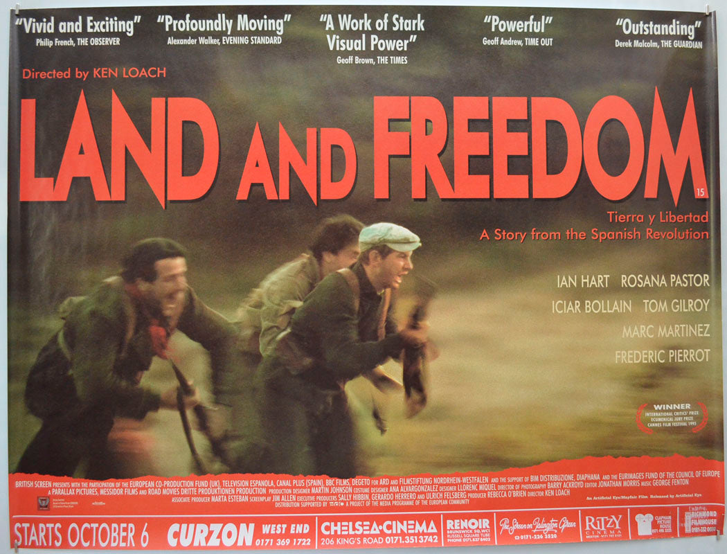 Land And Freedom Original Quad Poster - Film Poster - Movie Poster