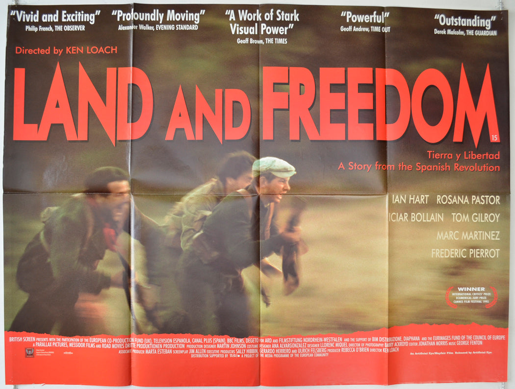 Land And Freedom Original Quad Poster - Film Poster - Movie Poster  