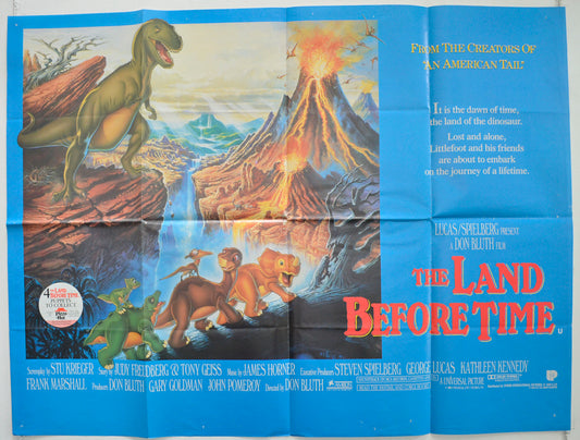 The Land Before Time  Original British Quad Poster - Film Poster - Movie Poster 