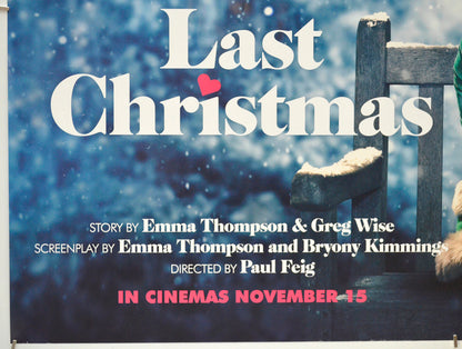 LAST CHRISTMAS (Bottom Left) Cinema Quad Movie Poster 