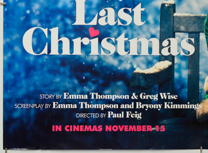 Last Christmas (Bottom Left) Cinema Quad Movie Poster 