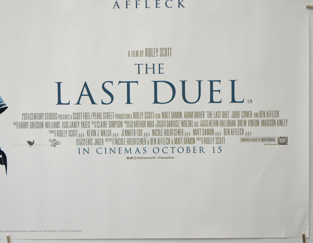 THE LAST DUEL (Bottom Right) Cinema Quad Movie Poster 