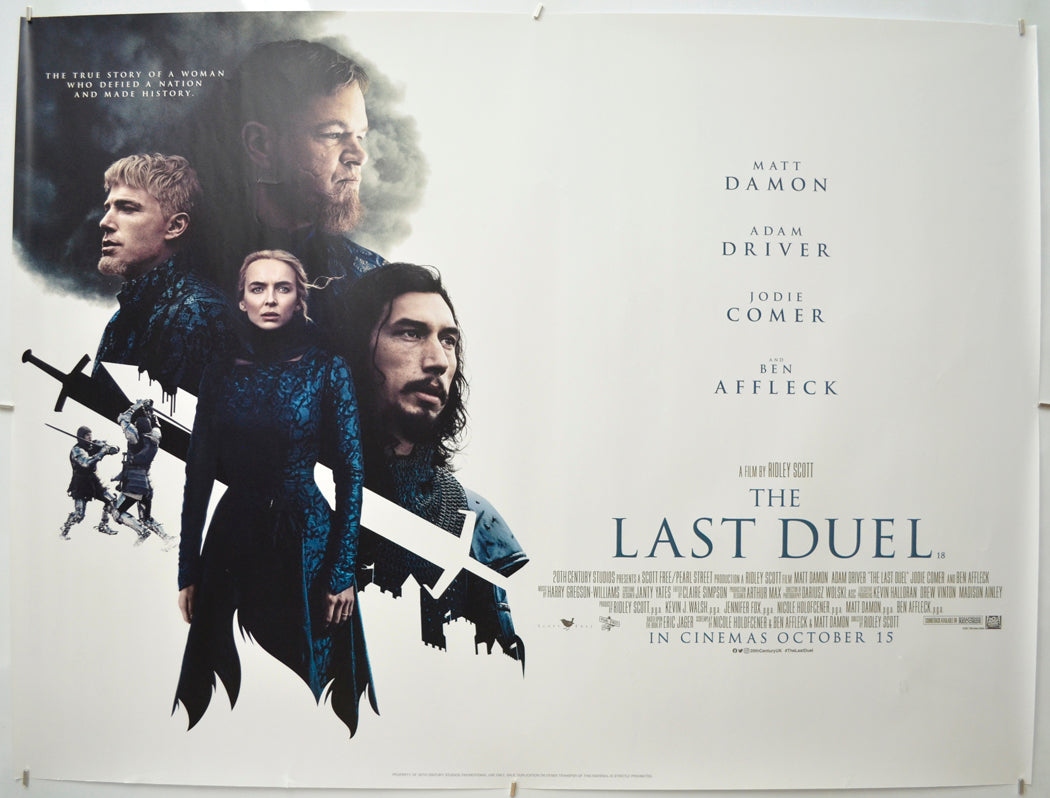 The Last Duel Original Quad Poster - Film Poster - Movie Poster 