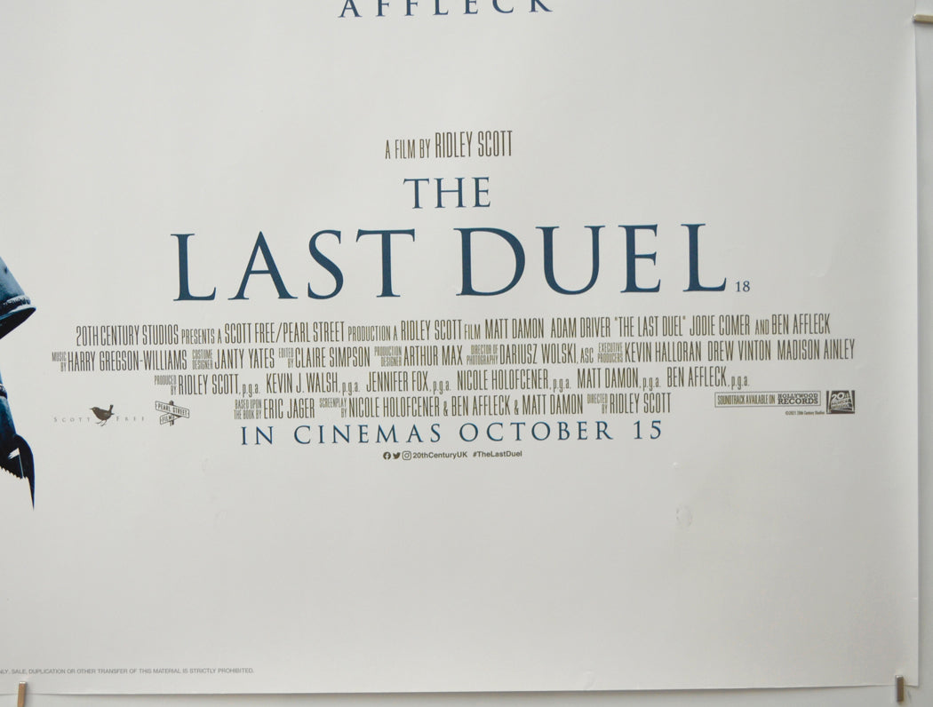 THE LAST DUEL (Bottom Right) Cinema Quad Movie Poster 