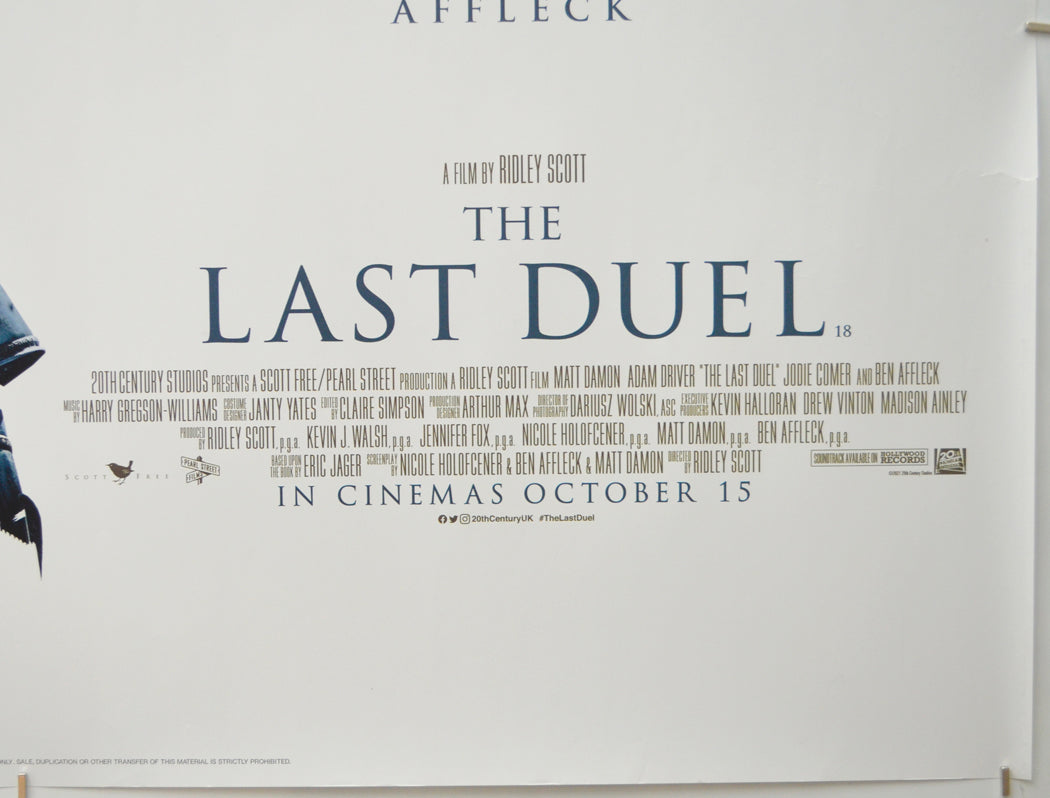 THE LAST DUEL (Bottom Right) Cinema Quad Movie Poster 