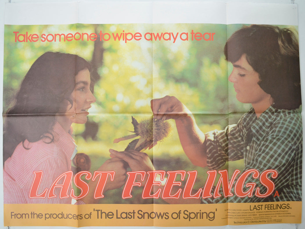 Last Feelings  (a.k.a. L'ultimo sapore dell'aria)  Original Quad Poster - Film Poster - Movie Poster 