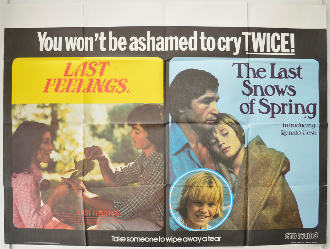 The Last Feelings / The Last Snows Of Spring  (Double Bill)  Original Quad Poster - Film Poster - Movie Poster  