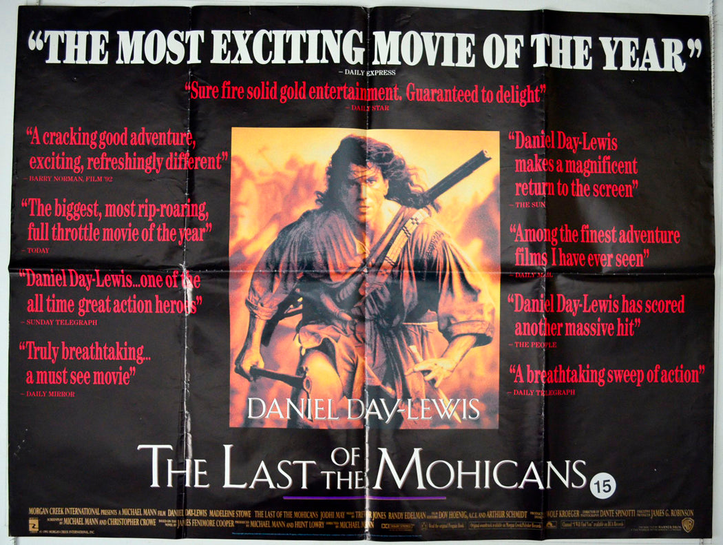 Last Of The Mohicans Original British Quad Poster - Movie Poster