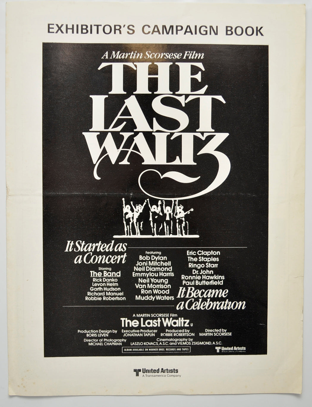 The Last Waltz Original 6 Page Cinema Exhibitors Campaign Pressbook (UK)