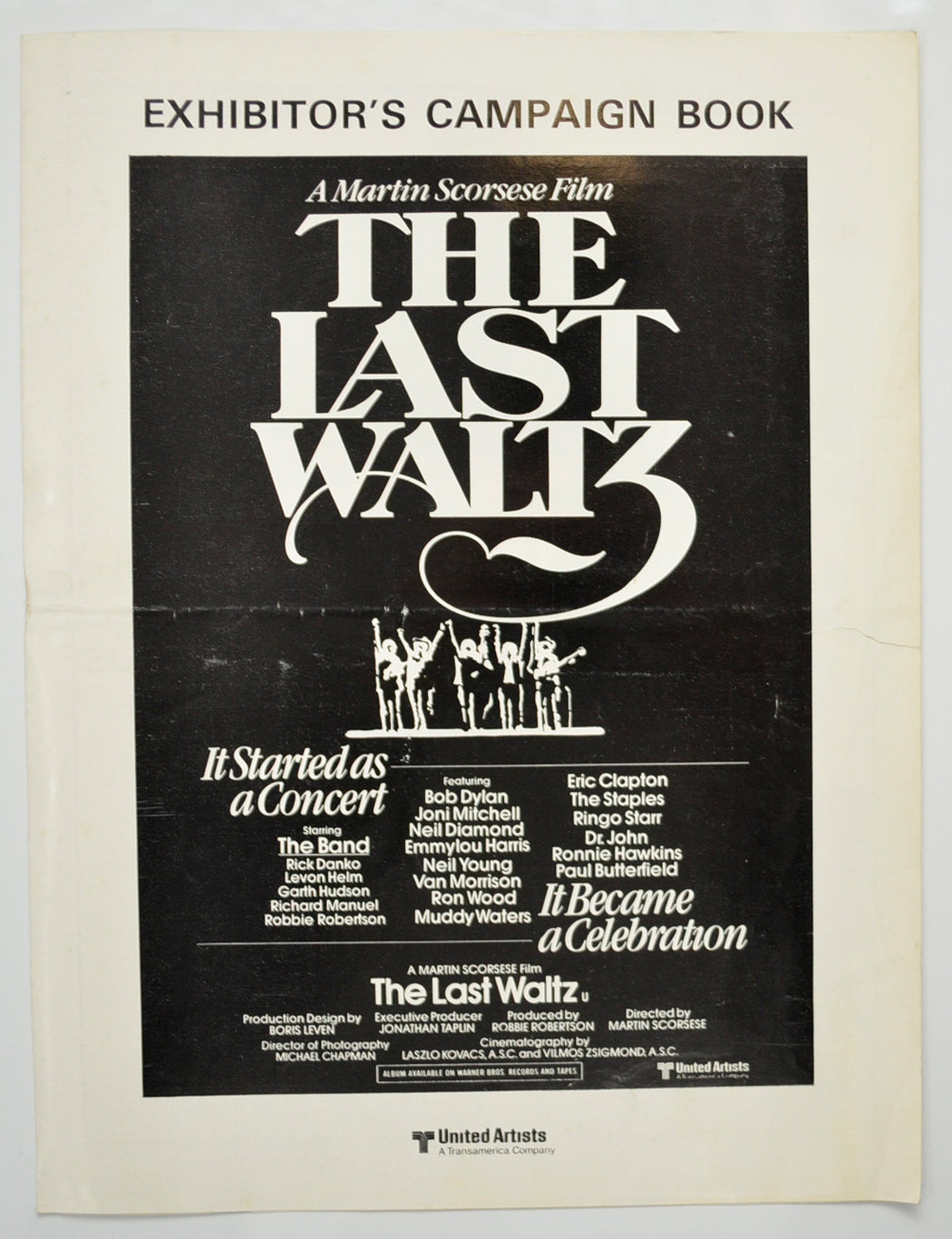 The Last Waltz Original 6 Page Cinema Exhibitors Campaign Pressbook (UK)