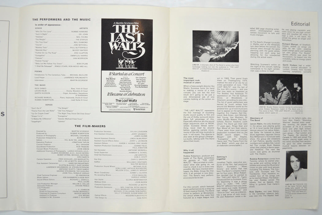 THE LAST WALTZ Cinema Exhibitors Campaign Pressbook - INSIDE 