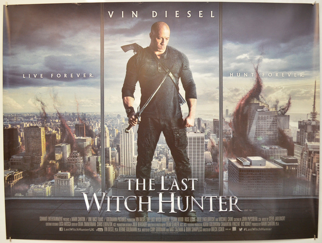 The Last Witch Hunter  Original Quad Poster - Film Poster - Movie Poster