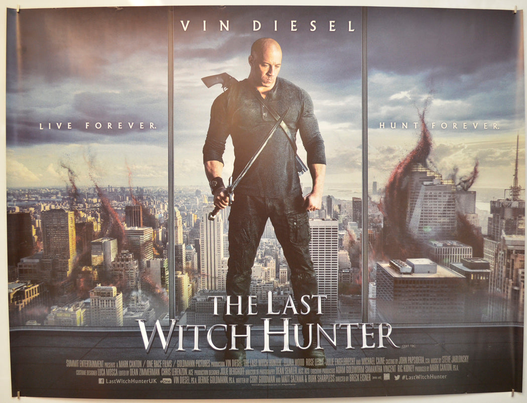 The Last Witch Hunter  Original Quad Poster - Film Poster - Movie Poster